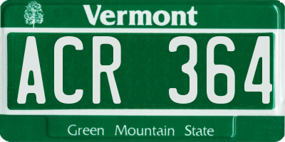 VT license plate ACR364