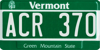 VT license plate ACR370