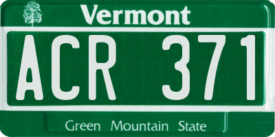 VT license plate ACR371