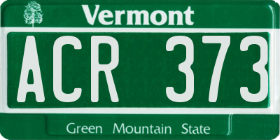 VT license plate ACR373
