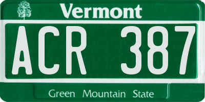 VT license plate ACR387