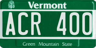VT license plate ACR400