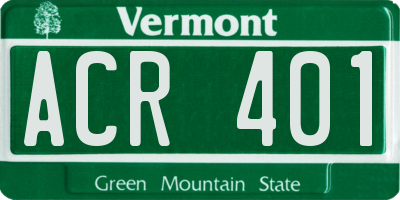 VT license plate ACR401