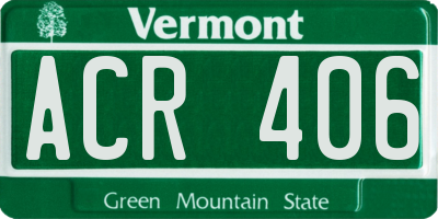VT license plate ACR406