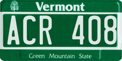 VT license plate ACR408