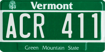 VT license plate ACR411