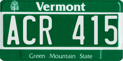 VT license plate ACR415