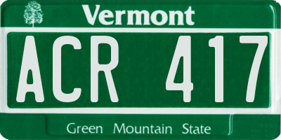 VT license plate ACR417