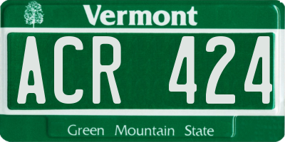 VT license plate ACR424