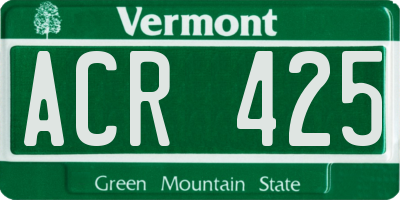 VT license plate ACR425