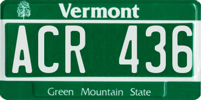 VT license plate ACR436