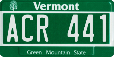 VT license plate ACR441