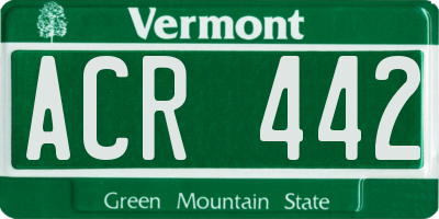 VT license plate ACR442
