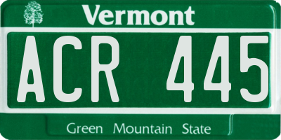VT license plate ACR445