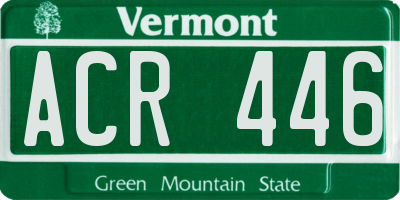 VT license plate ACR446