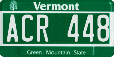 VT license plate ACR448