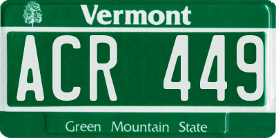 VT license plate ACR449