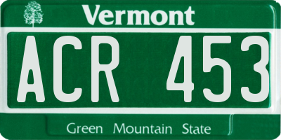 VT license plate ACR453