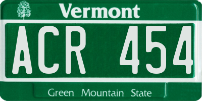 VT license plate ACR454