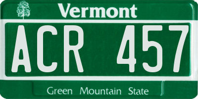 VT license plate ACR457