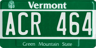 VT license plate ACR464