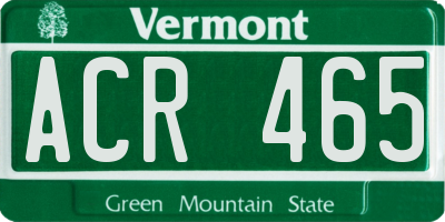 VT license plate ACR465