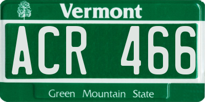 VT license plate ACR466