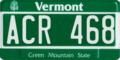 VT license plate ACR468