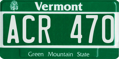 VT license plate ACR470
