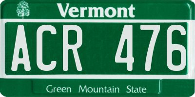 VT license plate ACR476