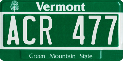 VT license plate ACR477