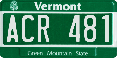 VT license plate ACR481
