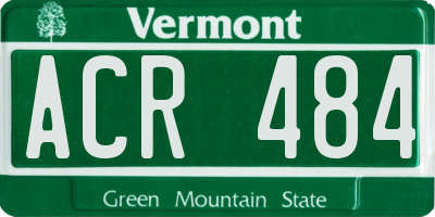 VT license plate ACR484