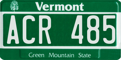 VT license plate ACR485
