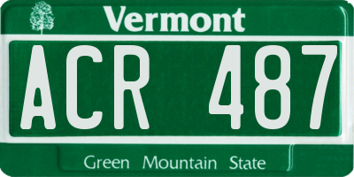 VT license plate ACR487