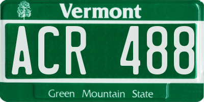 VT license plate ACR488