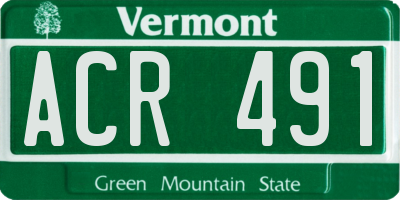 VT license plate ACR491