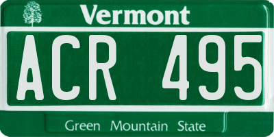 VT license plate ACR495