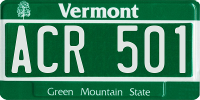 VT license plate ACR501