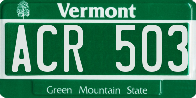 VT license plate ACR503