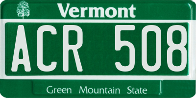 VT license plate ACR508