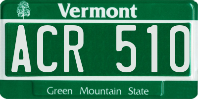 VT license plate ACR510