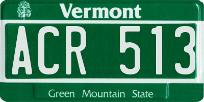 VT license plate ACR513