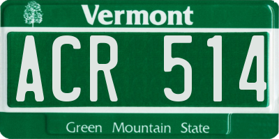 VT license plate ACR514