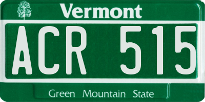 VT license plate ACR515