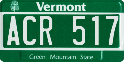 VT license plate ACR517