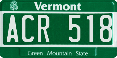 VT license plate ACR518
