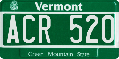 VT license plate ACR520