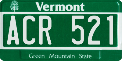 VT license plate ACR521