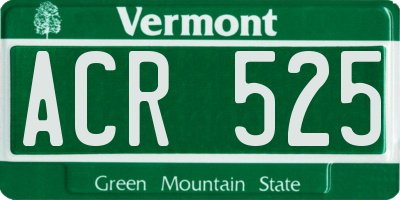 VT license plate ACR525